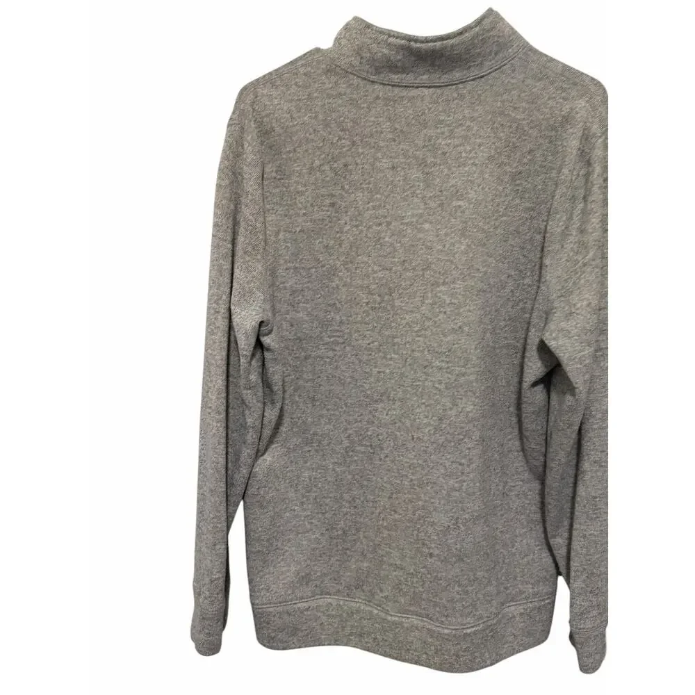 Croft & Barrow Men's Large Gray Quarter Zip Long Sleeve Collar Sweater